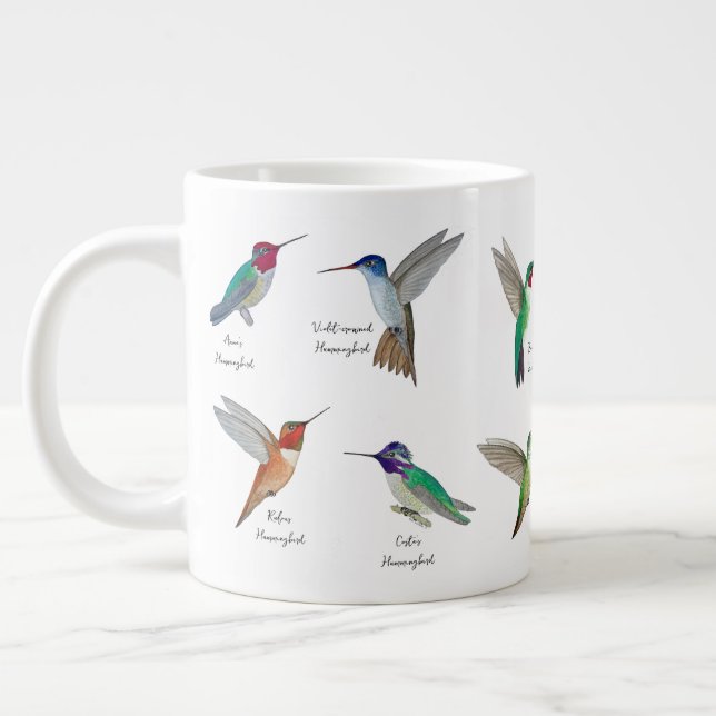 North American Hummingbirds Large Coffee Mug (Left)