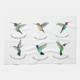 North American Hummingbirds Tea Towel