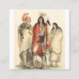 North American Indian 1832 George Catlin Square Business Card