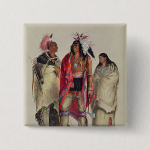 North American Indians, c.1832 15 Cm Square Badge