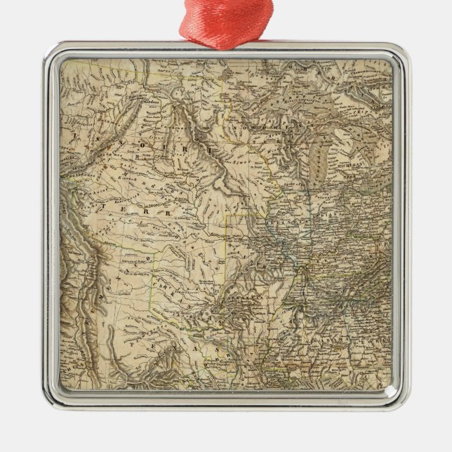North American Map Metal Tree Decoration (Front)
