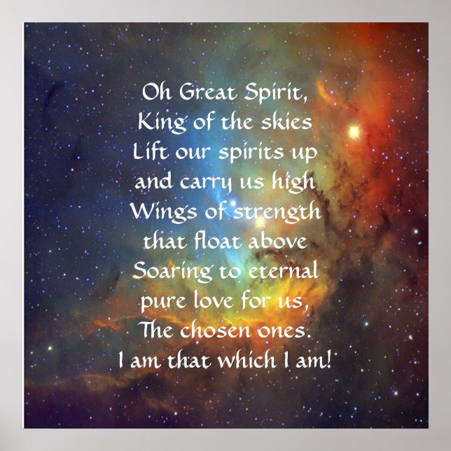 North American Native Indian Prayer Poster (Front)