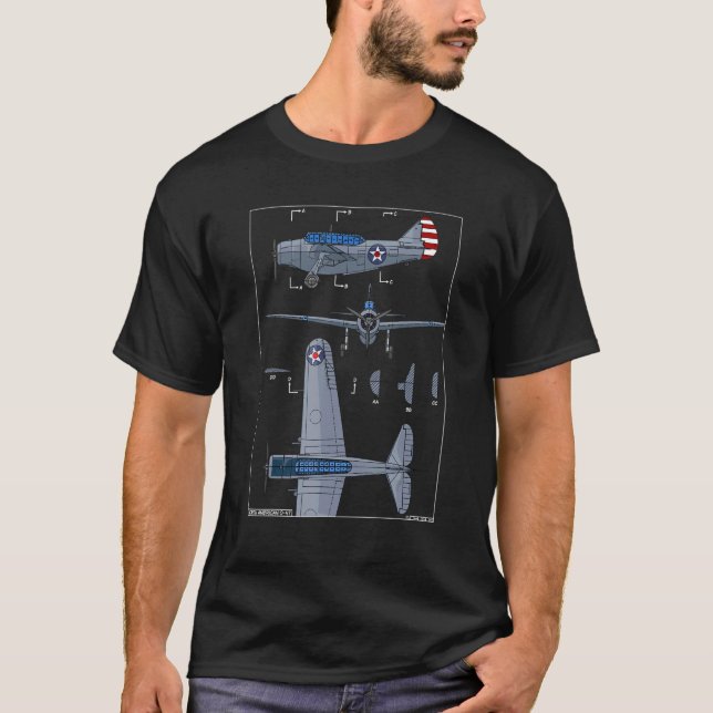 North American O 47 WW2 Observation Plane Colour D T-Shirt (Front)