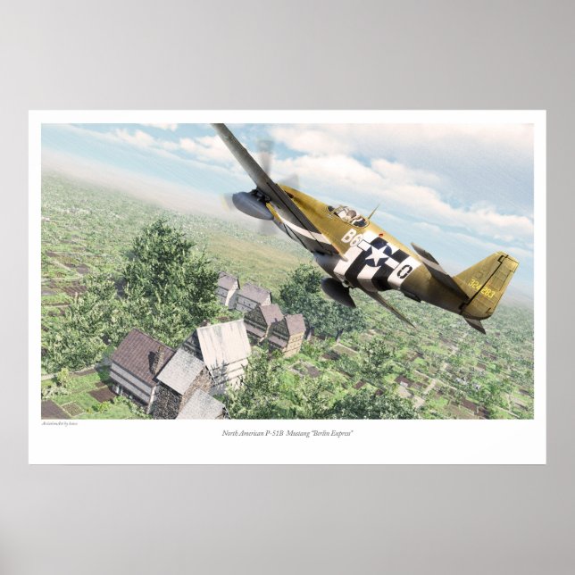North American P-51B  Mustang 'Berlin Express' Poster (Front)