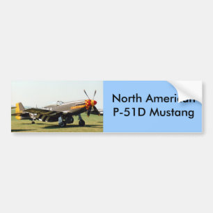 North American P-51D Mustang Bumper Sticker