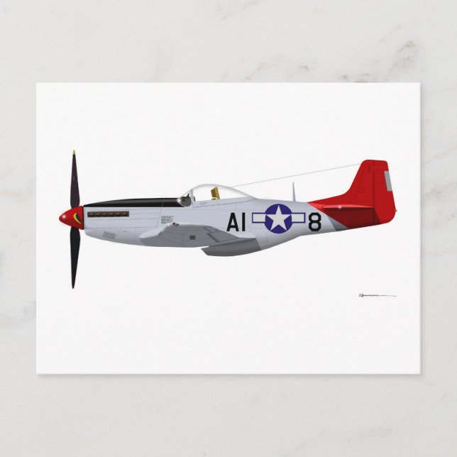 North American P-51D Mustang Tuskegee Airmen Postcard (Front)