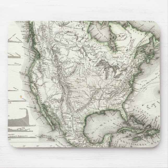 North American Rivers and Mountains Mouse Mat (Front)