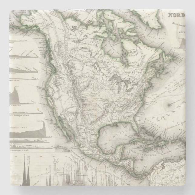 North American Rivers and Mountains Stone Coaster (Front)