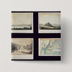 North American Scenes and a map of New York 15 Cm Square Badge