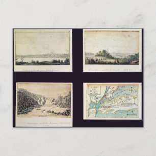 North American Scenes and a map of New York Postcard