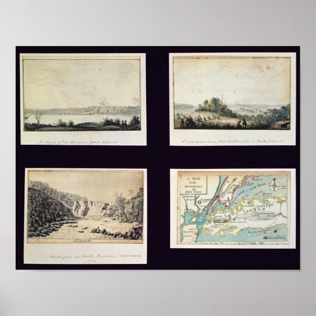 North American Scenes and a map of New York Poster (Front)