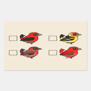 North American Tanager Checklist Rectangular Sticker