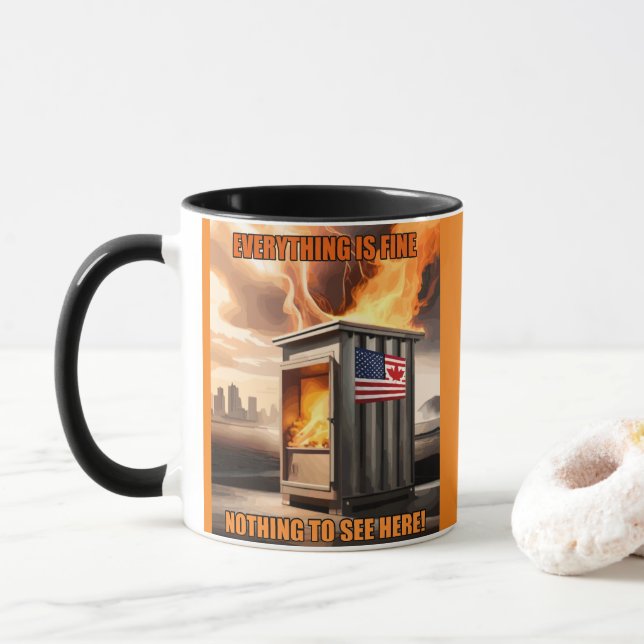 North American Unity: Going Up in Smoke Mug (With Donut)
