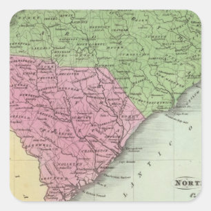 North and South Carolina 2 Square Sticker