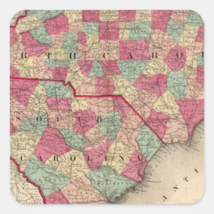 North and South Carolina Square Sticker