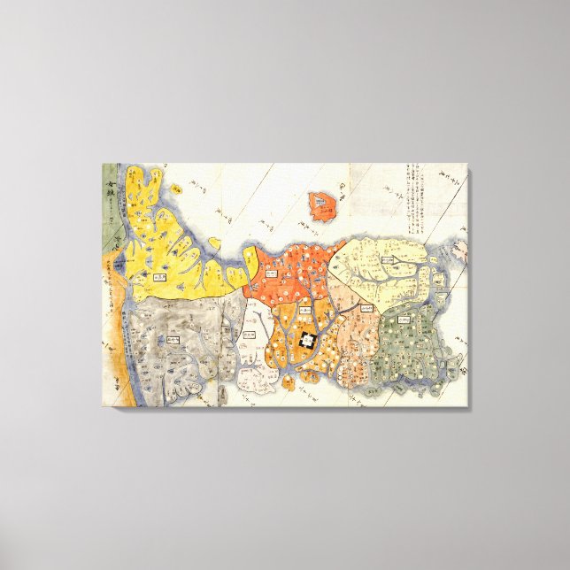 North and South KoreaPanoramic Map Canvas Print (Front)