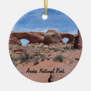 North and South Windows- Arches National Park Ceramic Tree Decoration