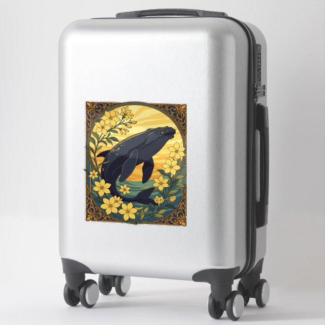 North Atlantic Right Whale And Jasmine Flowers (Suitcase)