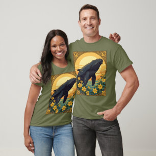 North Atlantic Right Whale And Yellow Jasmine  T-Shirt