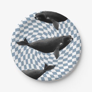 North Atlantic right whale Eubalaena glacialis Art Paper Plate