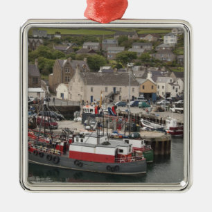 North Atlantic waterfront port of Stromness Metal Tree Decoration