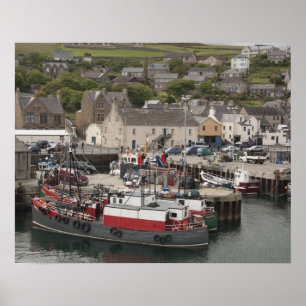 North Atlantic waterfront port of Stromness Poster