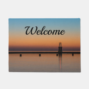 North Ave Lighthouse Sunrise Welcome Doormat
