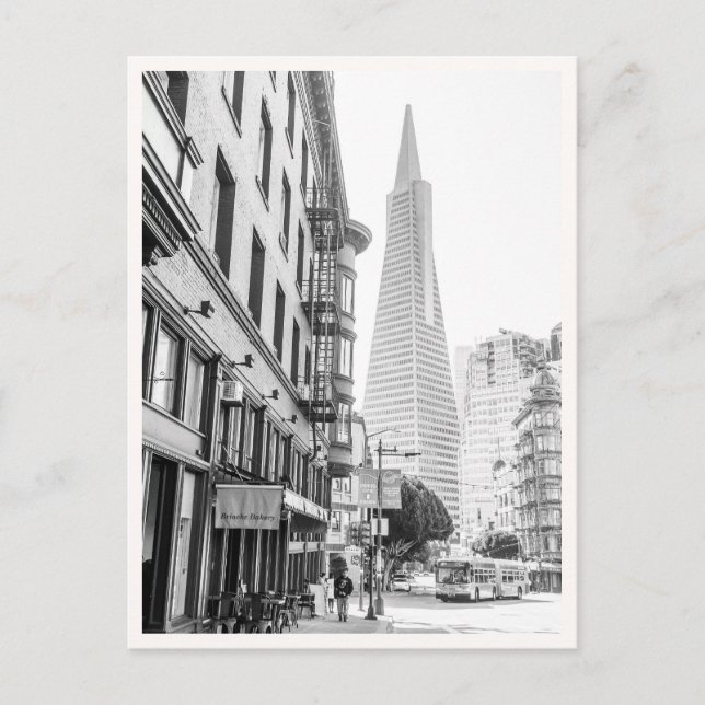 North Beach San Francisco Transamerica & Muni Postcard (Front)