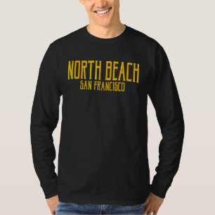 North Beach San Francisco Vintage Text Amber Print T-Shirt