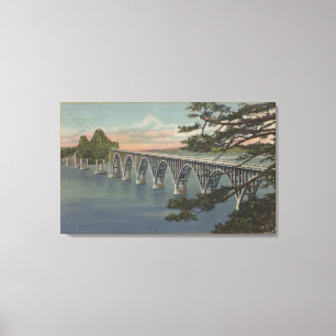 North Bend, Oregon - Coos Bay Bridge View Canvas Print