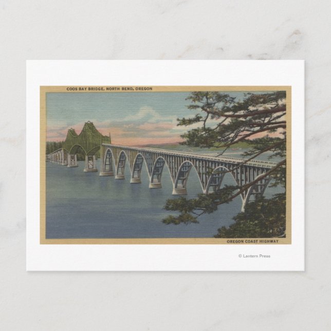 North Bend, Oregon - Coos Bay Bridge View Postcard (Front)