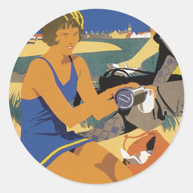 North Berwick Classic Round Sticker (Front)