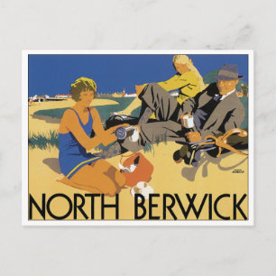North Berwick Vintage Travel Poster Postcard