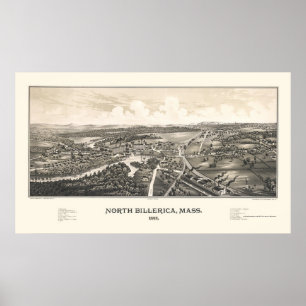 North Billerica, MA Panoramic Map - 1887 Poster