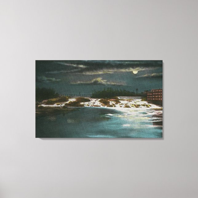 North Bridge View of the Falls at Night Canvas Print (Front)