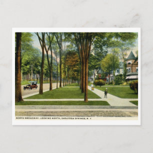 North Broadway, Saratoga Springs, NY Vintage Postcard