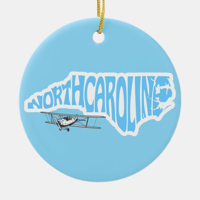 North Carlolina First in Flight Christmas Ornament (Front)