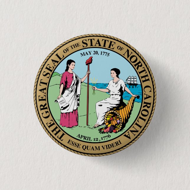 North Carolina 3 Cm Round Badge (Front)