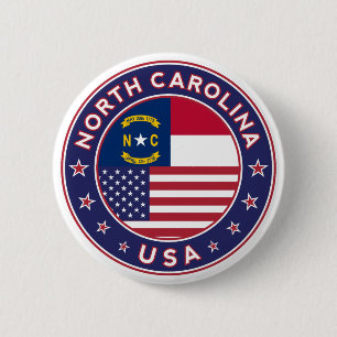 North Carolina 6 Cm Round Badge