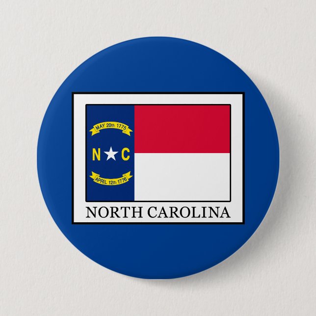 North Carolina 7.5 Cm Round Badge (Front)