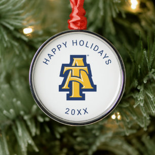 North Carolina A&T State University   A Logo 2 Metal Tree Decoration