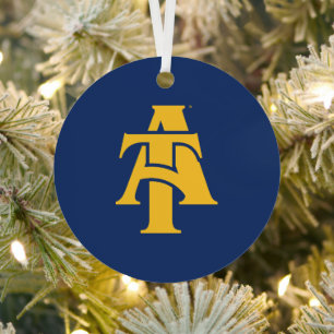 North Carolina A&T State University A Logo Metal Tree Decoration