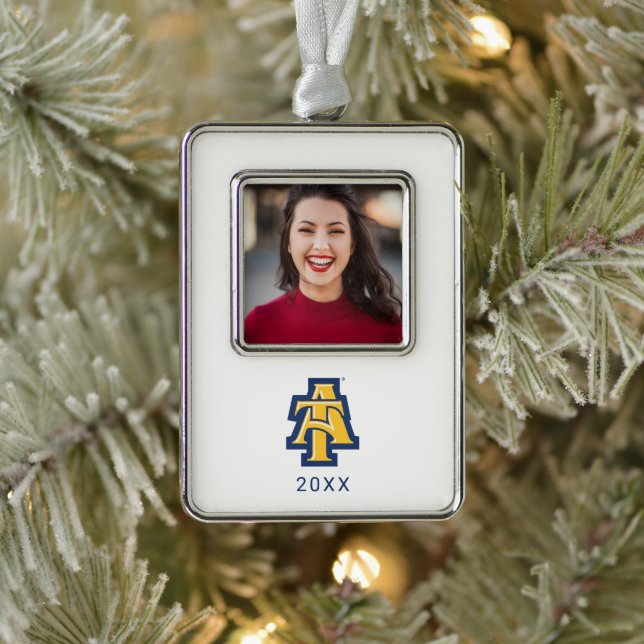 North Carolina A&T State University | A Logo Silver Plated Framed Ornament (Tree)