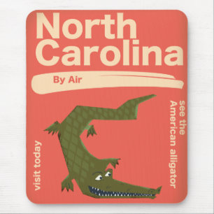 north Carolina Alligator travel poster Mouse Mat
