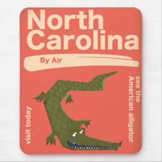 north Carolina Alligator travel poster Mouse Mat