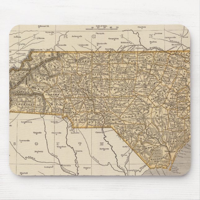 North Carolina Atlas Map Mouse Mat (Front)