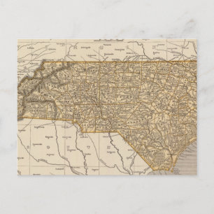 North Carolina Atlas Map Postcard