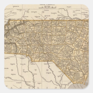 North Carolina Atlas Map Square Sticker