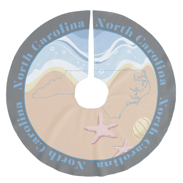 North Carolina Beaches Brushed Polyester Tree Skirt (Front)