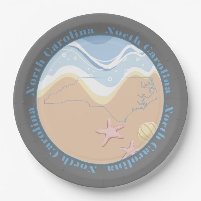 North Carolina Beaches Paper Plate (Front)